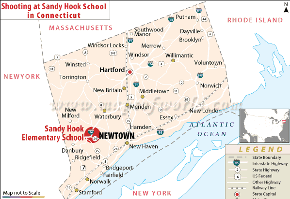 sandy hook map connecticut